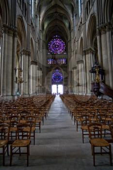 the middle pace in Notre Dame cathedral in Reims, France