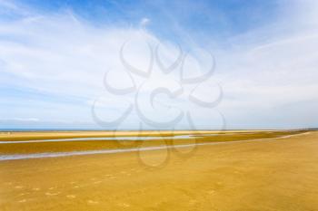 panorama of le touquet sand beach of English Channel in Normandy, France