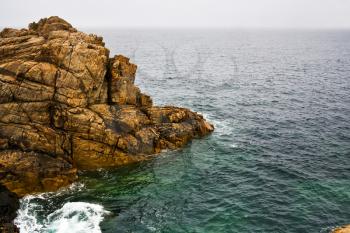 old cliff on English Channel coast in Brittany France