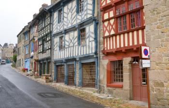 street in old Breton town Treguier, France