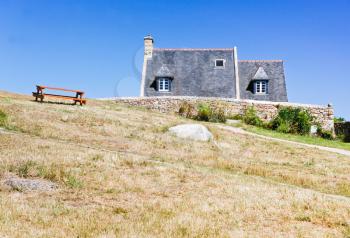 country houses on island Ile de Brehat in Brittany France