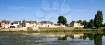 riverside small provincial town (town Amboise on the bank of Loire, France)