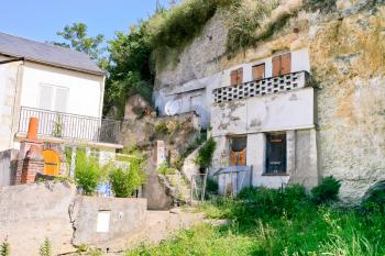 modern flat cut in mount rock in town Amboise, France