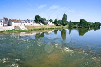 river Loire in town Amboise, France