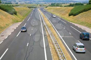 highway in France in summer day