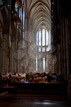 divine service in Cologne cathedral in Germany