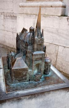 bronze model of cathedral in Aachen, Germany