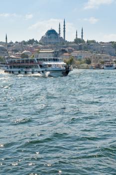 view through Golden Horn, in Istanbul, Turkey on September 10, 2010