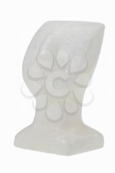 antique marble Cycladic idol isolated on white