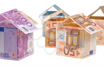 expensive houses from euro banknotes