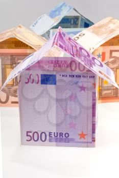 expensive houses from euro banknotes