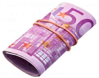 five-hundredth banknotes under rubber band