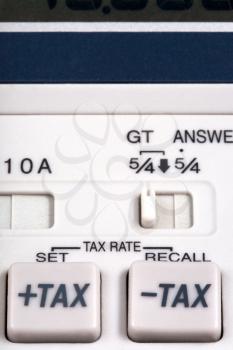 tax rate  buttons on calculator