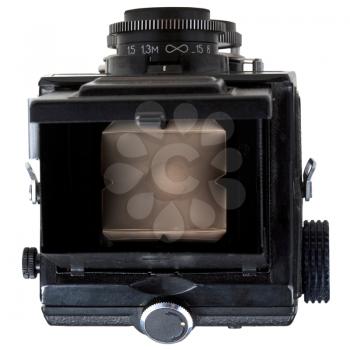 mat focus glass in retro photo camera