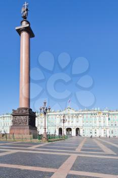 Alexander Column on Palace Square in St.Petersburg, Russia