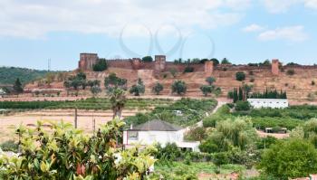 view on castle near town Silves, Portugal