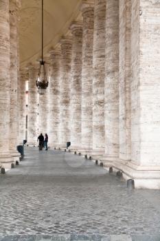 colonnade on Sr.Peter square in Rome, Vatican, Italy