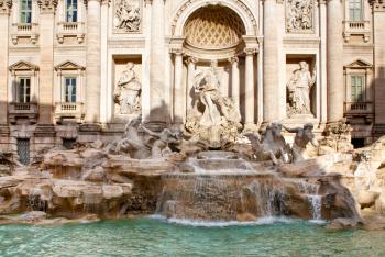 sculptural composition of Trevi Fountain in Rome
