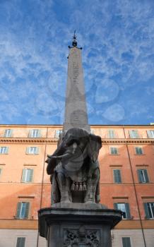 obelisk by Bernini on piazza Santa Maria Sopra Minerva, Rome, Italy