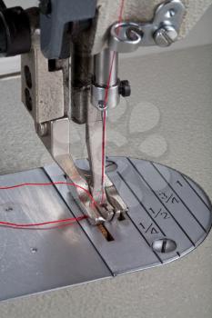machine to sew leather close-up