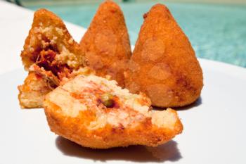 arancini - traditional fired rice fastfood in Sicily