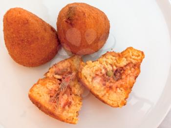 arancini - traditional fired rice fastfood in Sicily