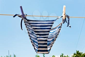 drying woman swimming pantie outdoor