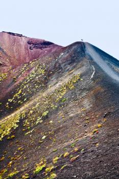 path on edge on volcano crater, Etna, Sicily