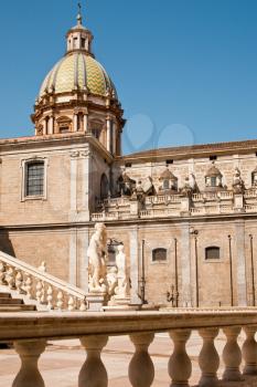 statue of fountain Pretoria in Palermo, Sicily