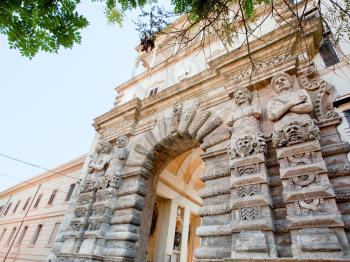 Porta Nuova - historical medieval triumphal gateway in Palermo, Sicily