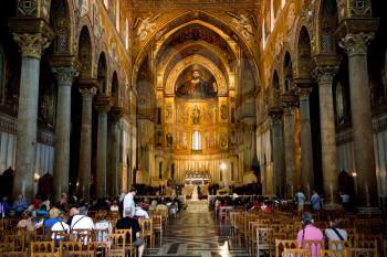 interior of Duomo di Monreale, cathedral near Palermo, Sicily