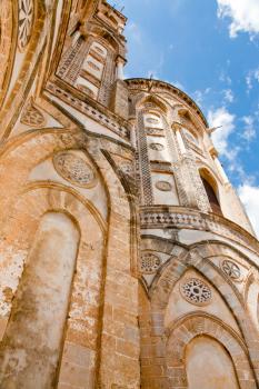 facade of apse ancient  norman cathedral - Duomo di Monreale, Sicily, Italy
