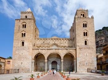 medieval norman Cathedral in Cefalu, Sicily, Italy on June 25, 2011