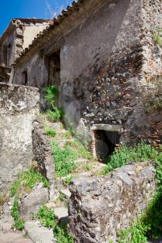 abandoned medieval stone country house in Sicily