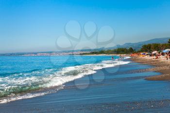 San Marco beach of Ionian Sea coast  on June 28, 2011, near Taormina, Sicily
