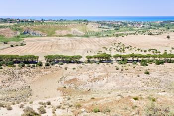 rural view on Mediterranean coast near Agrigento, Sicily