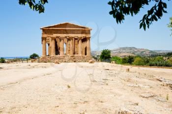 antique Temple of Concordia in Valley of the Temples, Agrigento, Sicily