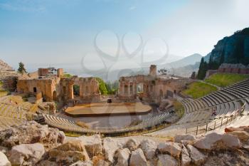 antique amphitheater Teatro Greco, Taormina, Sicily