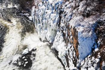 canyon of Croton River in winter