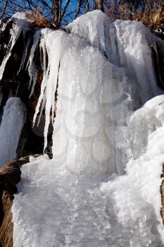 frozen stream in winter. icicle