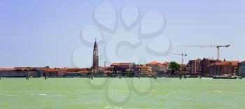 view on Venice from Venetian Lagoon, Italy