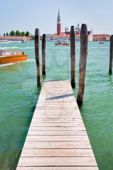 pier on San Marco Canal and view on San Giorgio Maggiore, Venice, Italy
