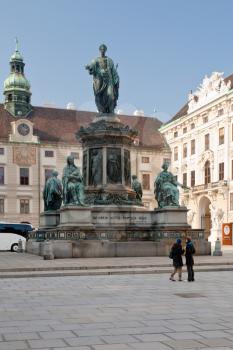 Franzensplatz or Inner Hofburg square and Kaiser Franz monument, Vienna, Austria
