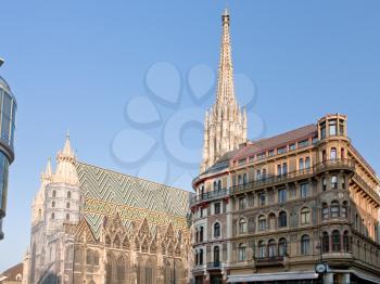 towers of St Stephan Cathedral, Vienna, Austria