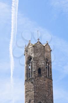 tower of  Cathedral of the Holy Cross and Saint Eulalia in Barcelona