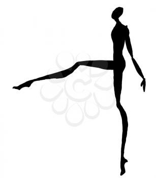 sketch of fashion model - silhouette of dancing woman