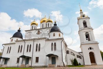 front view of Dormition Cathedral of Dmitrov Kremlin, Russia