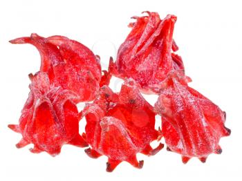 candied fruit hibiscus isolated on white background
