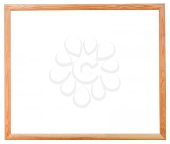 new wooden narrow picture frame with cutout canvas isolated on white background
