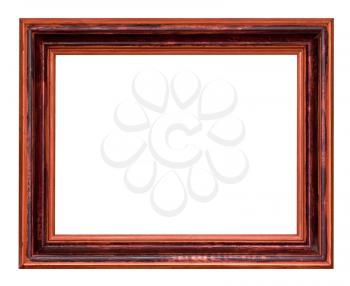 wide wooden dark brown picture frame isolated on white background